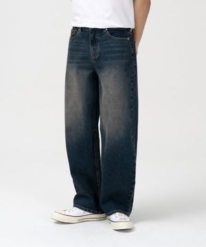 모어 와이드 데님 팬츠 (OIL WASHED INDIGO)