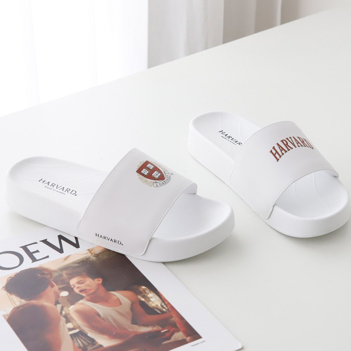 하버드 슈즈(HARVARD SHOES) 스트론 남여공용 슬리퍼 화이트