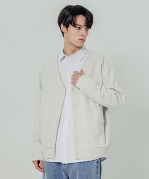 남성 와플 조직 다이마루 가디건 (LT-BEIGE)