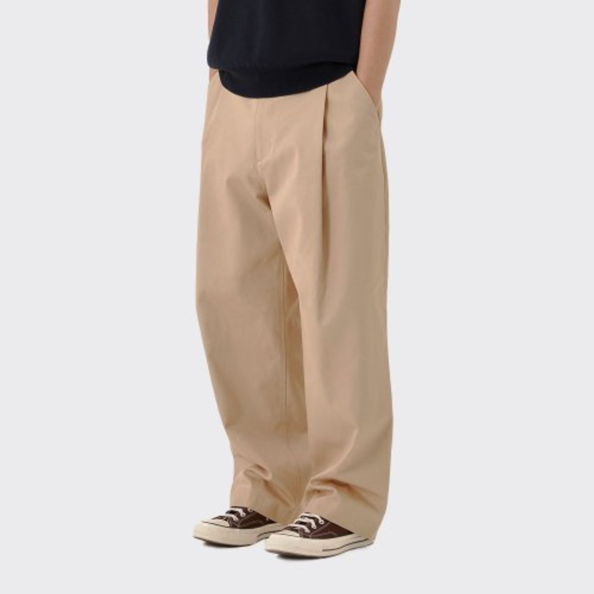 가든익스프레스(GARDEN EXPRESS) ONE TUCK WIDE CHINO PANTS (beige)