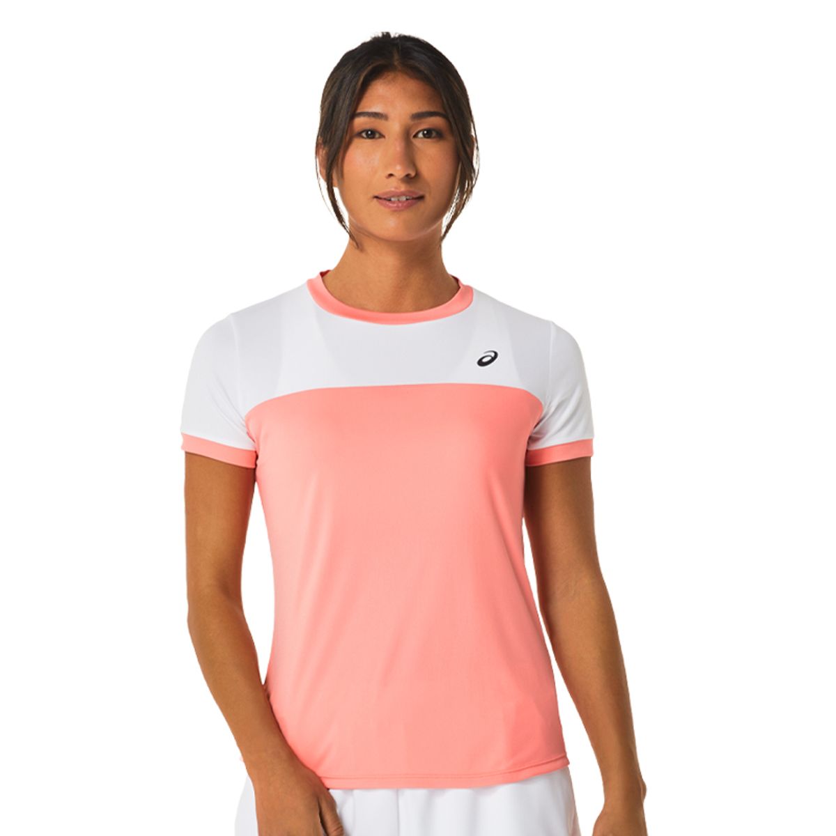 아식스(ASICS) 우먼 코트 SS 탑(2042A262701) 여자 반팔 라운드 티셔츠