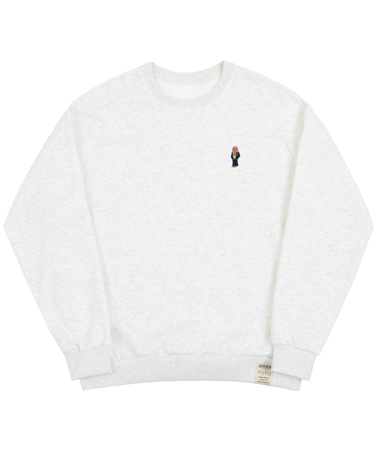 【GRAVER】23SS★ Tattoo Dog Embroidery Perito Sweatshirt MUSINSA | GRAVER [UNISEX] Tattoo Dog embroidered Perito