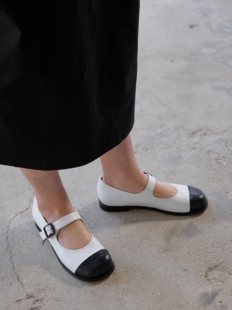 BMP22211 COMBI PEBBLE MARYJANE LOAFER / 2 color
