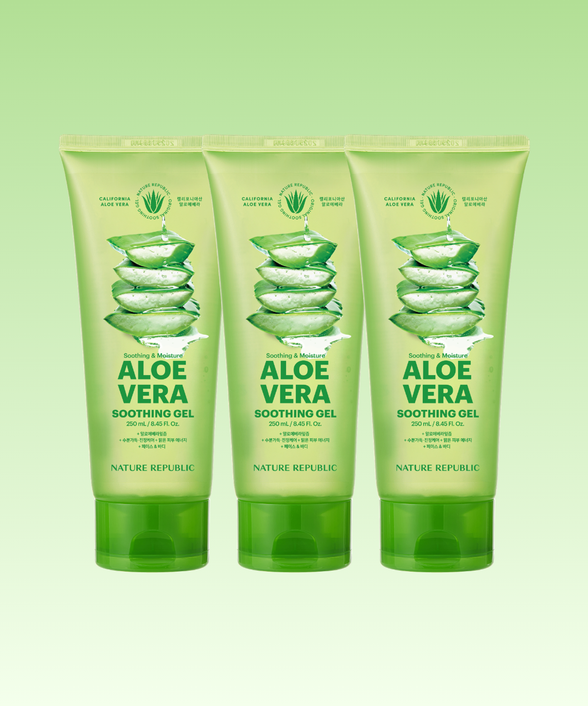 네이처리퍼블릭(NATURE REPUBLIC) [3pack] 수딩 앤 모이스처 알로에베라 수딩젤 250ml (튜브)