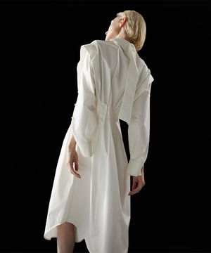 Side pleated shirt dress