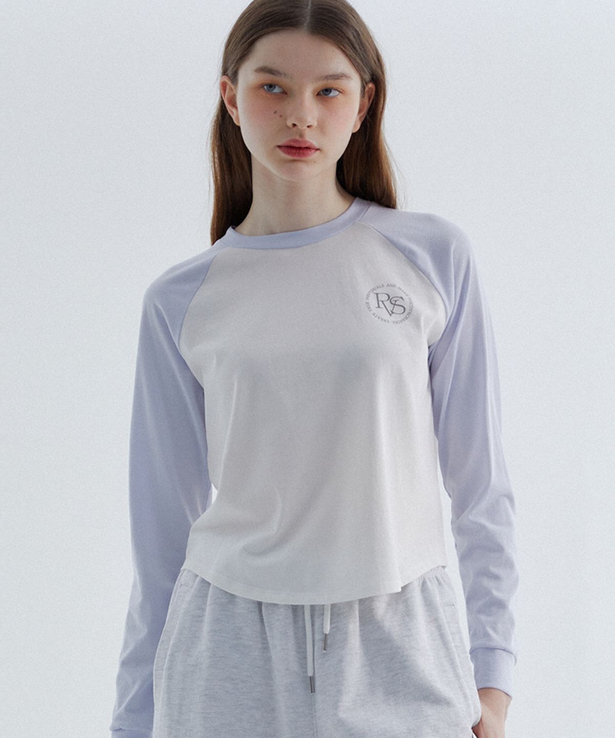 레이버러스(RAVEROUS) RVS 라글랑 티셔츠 라이트퍼플