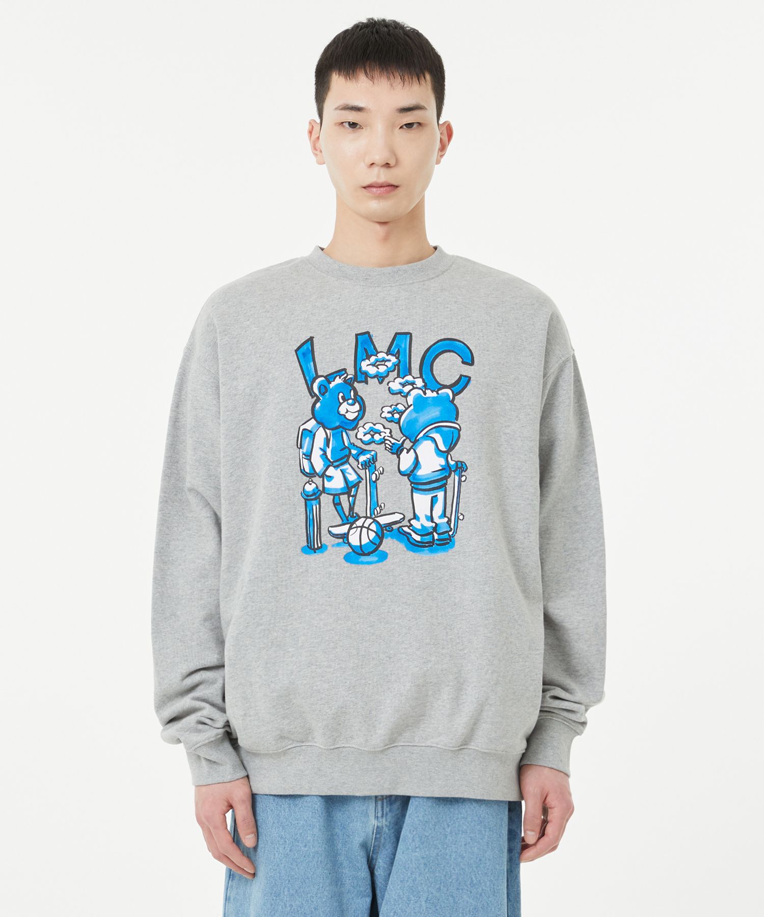 ★LMC★ YH WINNER SWEATSHIRT heather gray 0LM23SSW113HGY MUSINSA | LMC YH WINNER SWEATSHIRT heather gray