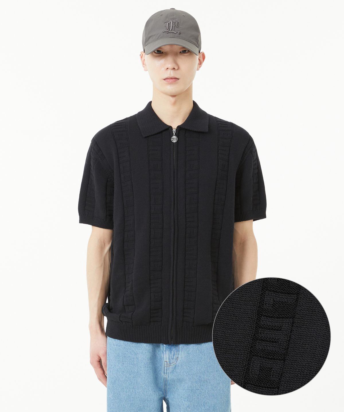 엘엠씨(LMC) JQD ZIP-UP KNITTED POLO SHIRT black