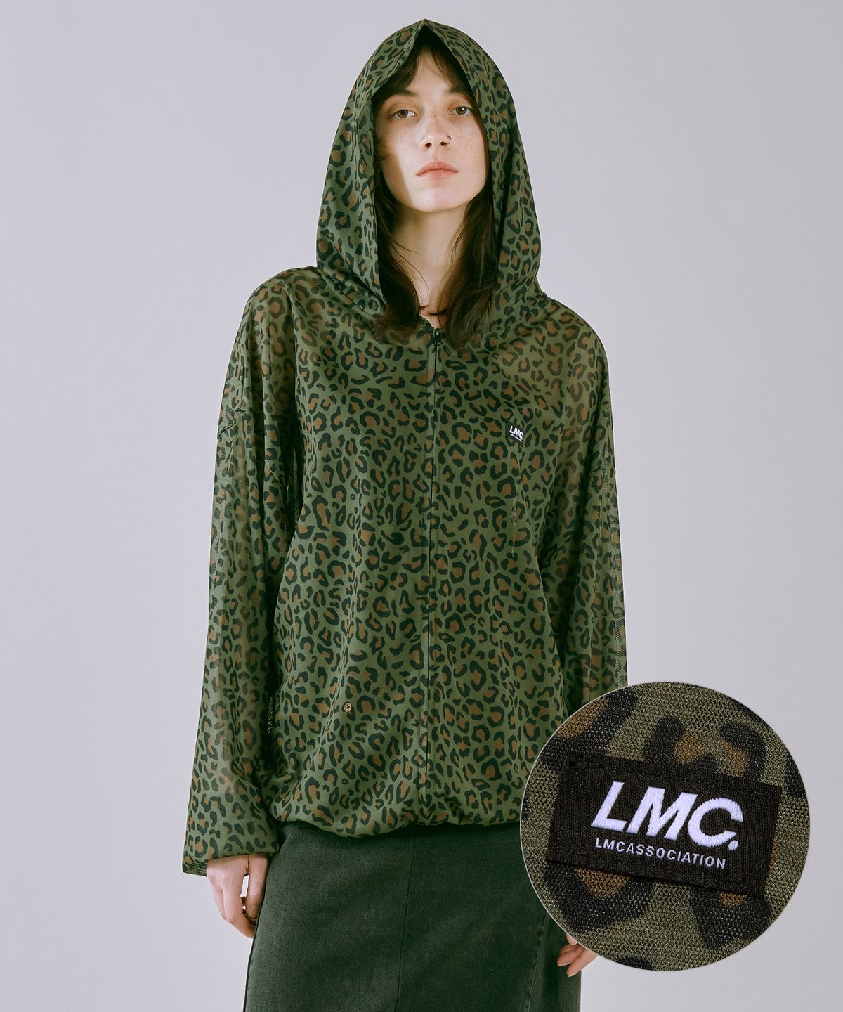 엘엠씨(LMC) ITALIC MESH ZIP-UP HOODIE multi