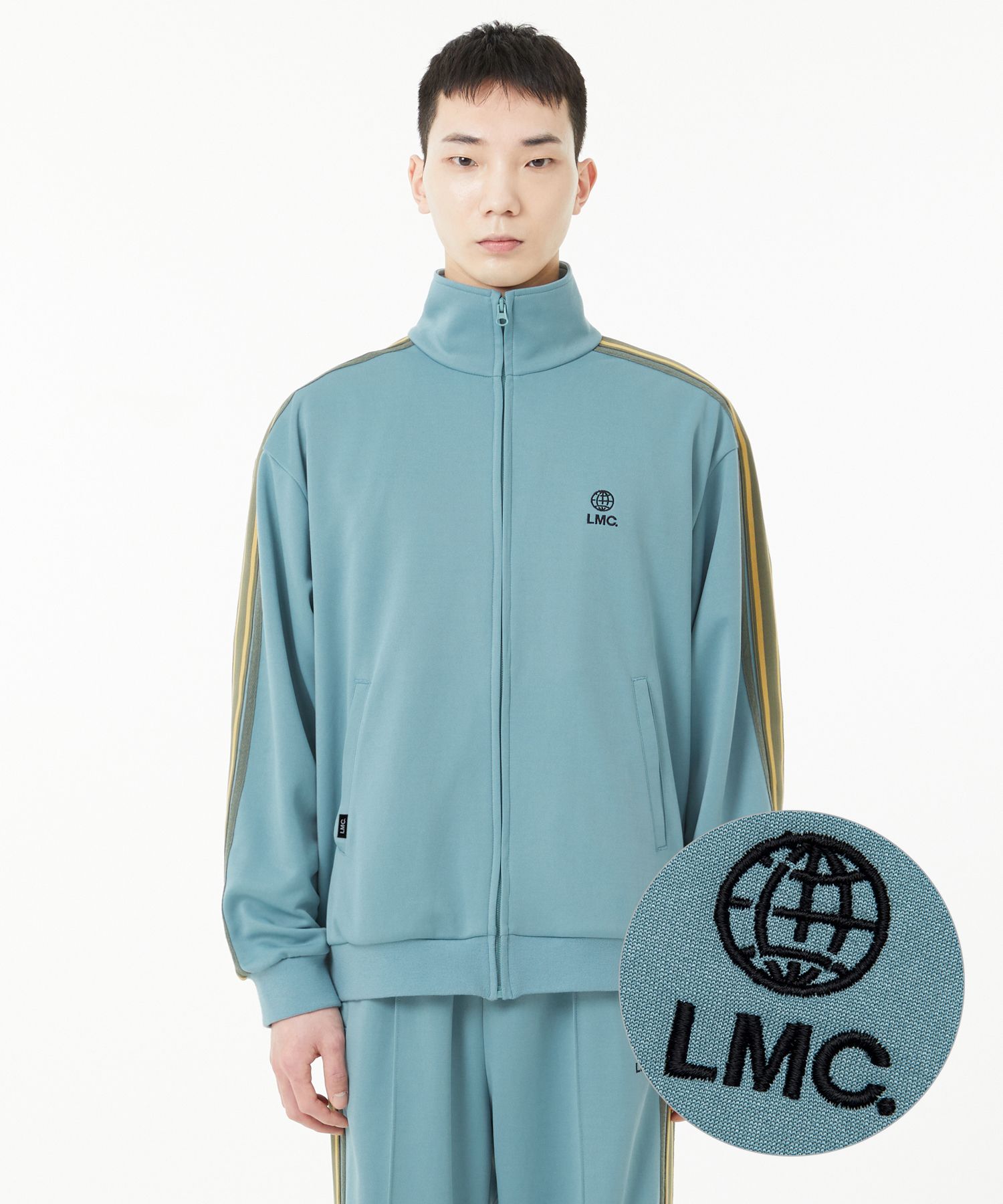 スウェット・トレーナー LMC SIDE STRIPED JERSEY TRACK PANTS gray mint 0LM23SPT109GMT LMC