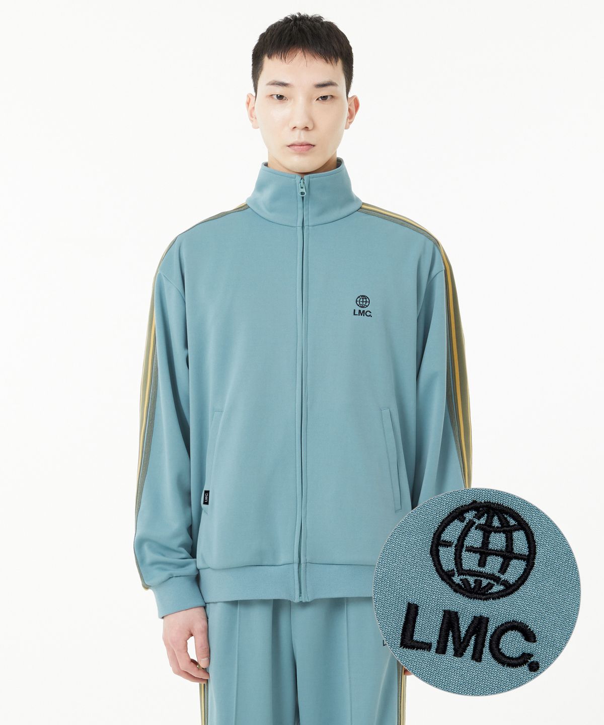 엘엠씨(LMC) SIDE STRIPED JERSEY TRACK TOP gray mint