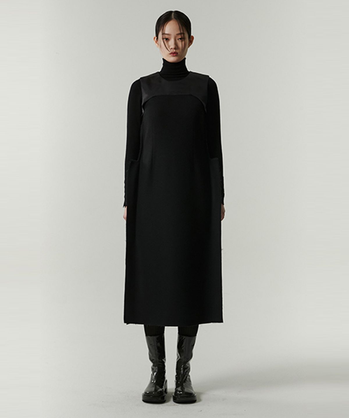 래코드(RECODE) [여성] Lining Patched Dress (Standard Fit)_RQDAW22544BKX