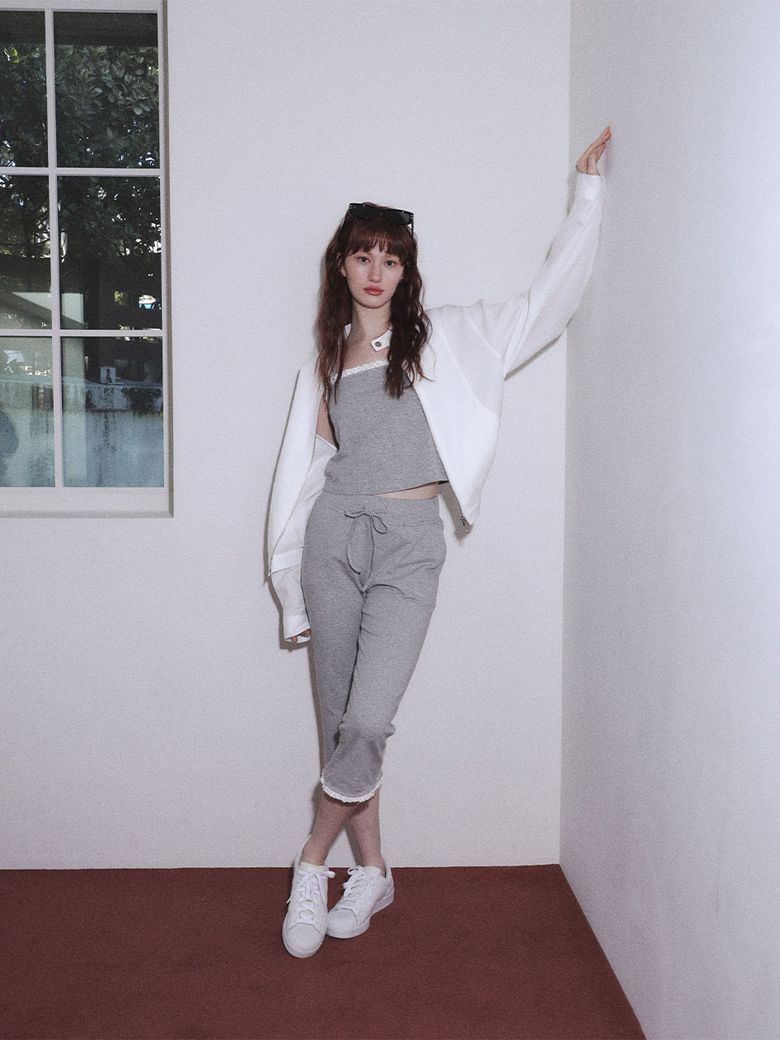 레이스 7부 팬츠 [gray]