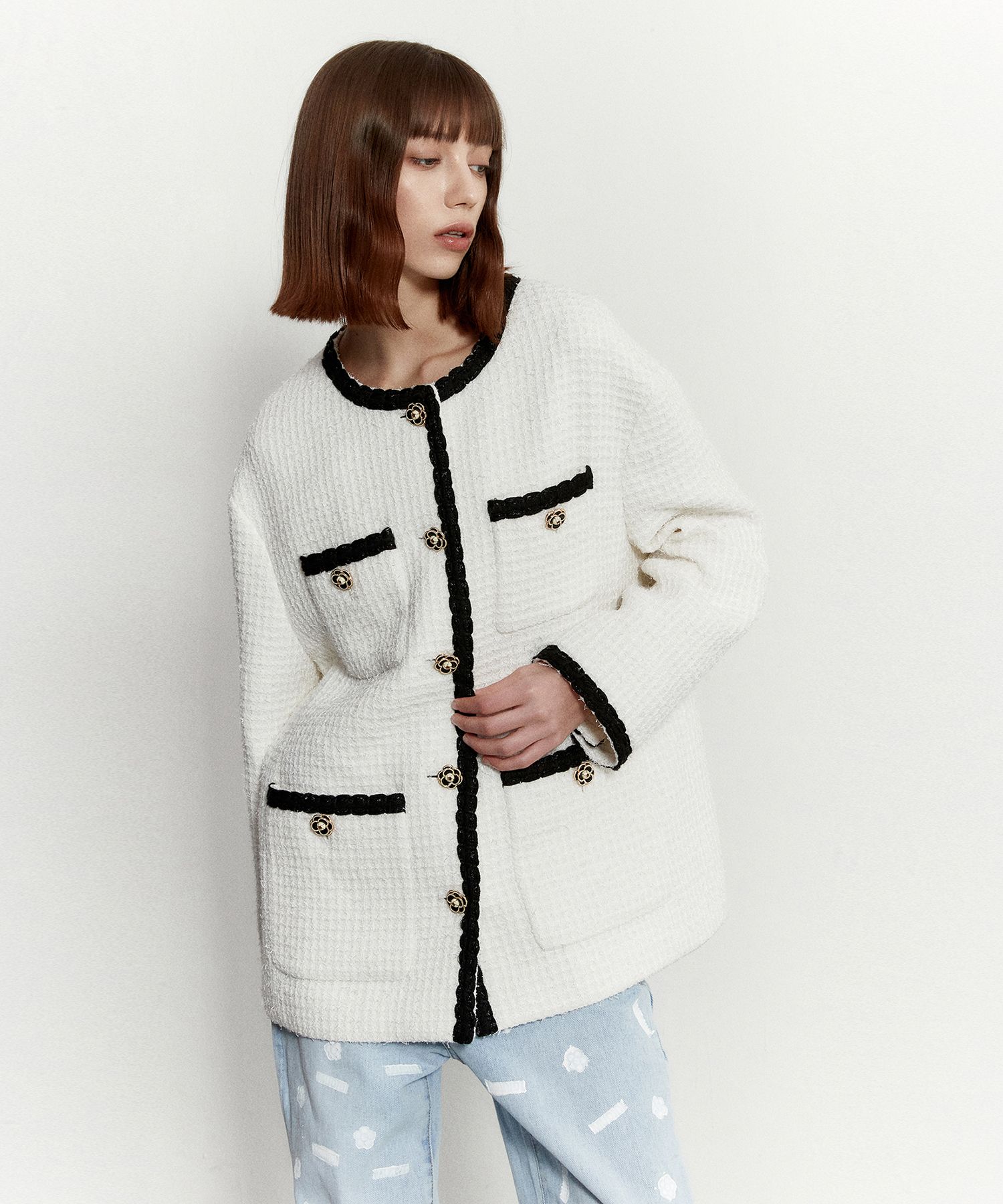 【MUDIDI】23SS★ Tweed half jacket 002 MUSINSA | MUDIDI Tweed half jacket 002 White
