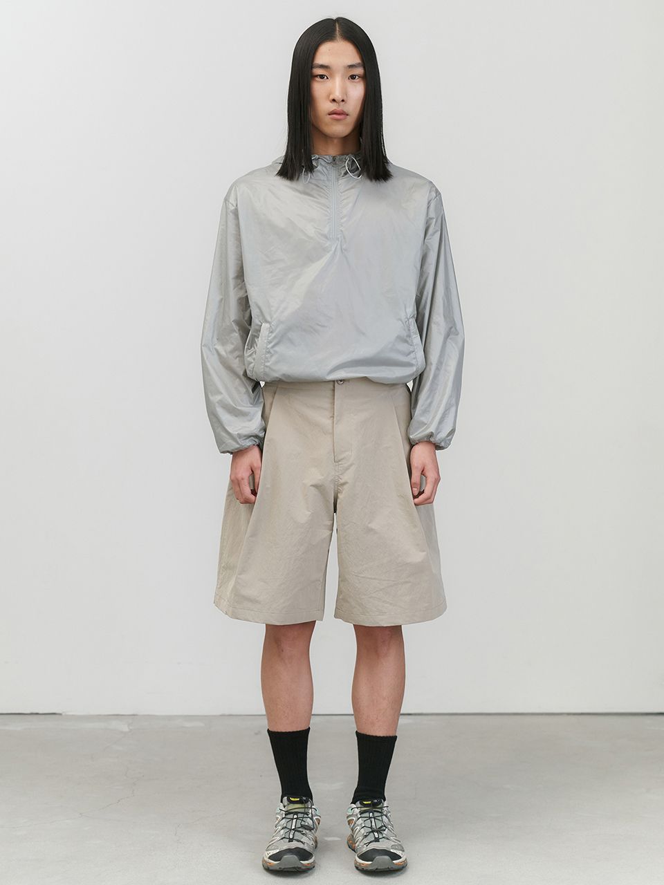 amomento ウール　ハーフジャケット MUSINSA | AMOMENTO Half Zip Jacket (GREY)