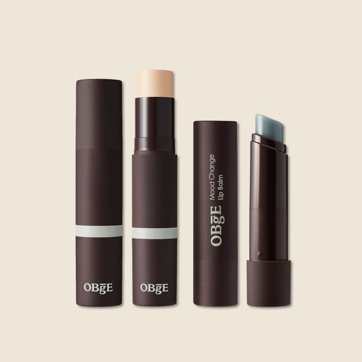 오브제(OBGE) 내추럴 커버 파운데이션 + 무드 체인지 립밤 세트