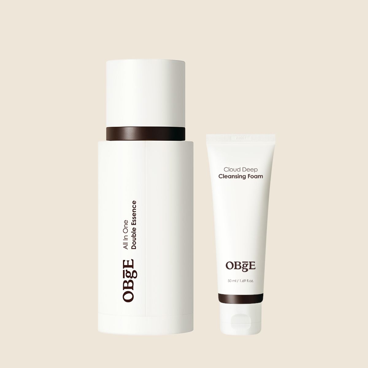 오브제(OBGE) 올인원 더블 에센스 + 클라우드 딥 클렌징폼 50ml 세트