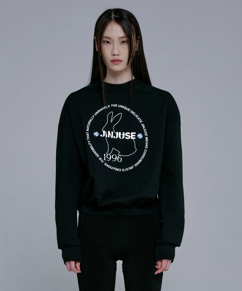 BLACK RABBIT SWEATSHIRT [BLACK]