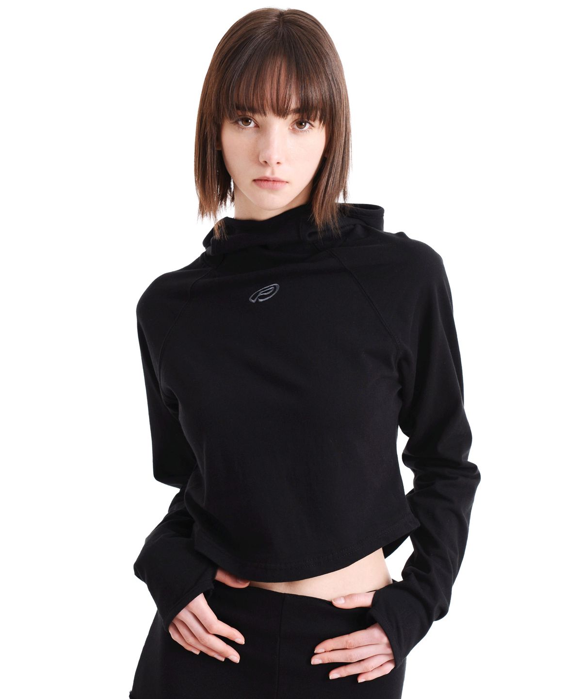 피스메이커(PIECE MAKER) EX LIGHT CROP HOODIE (BLACK)