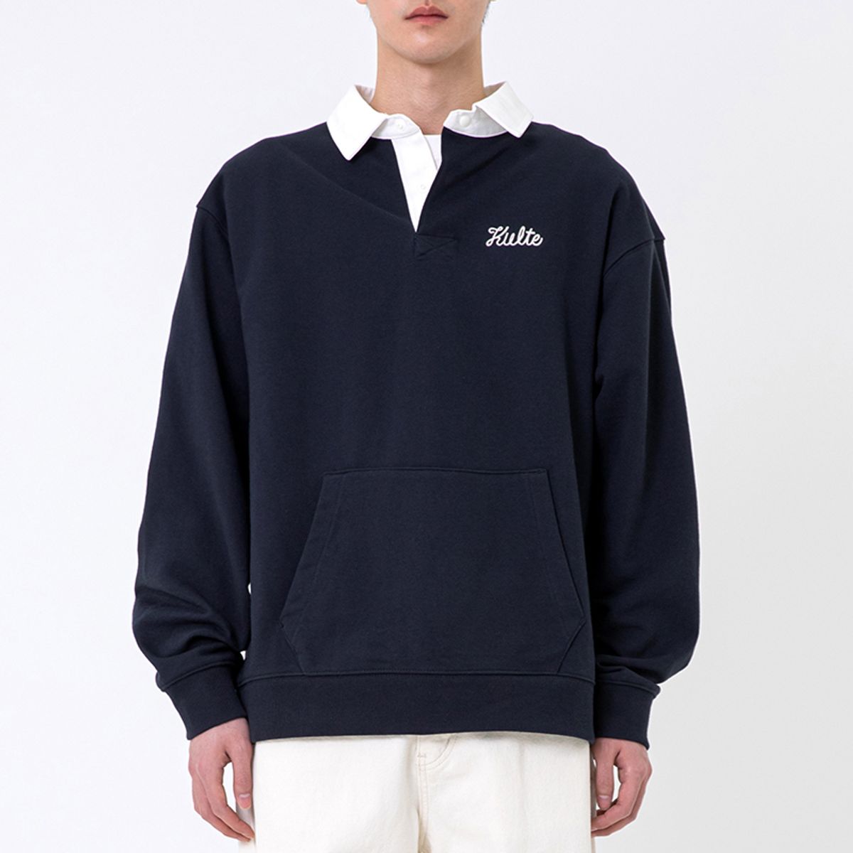 쿨트(KULTE) SCRIPT RUGBY CREWNECK 다크네이비