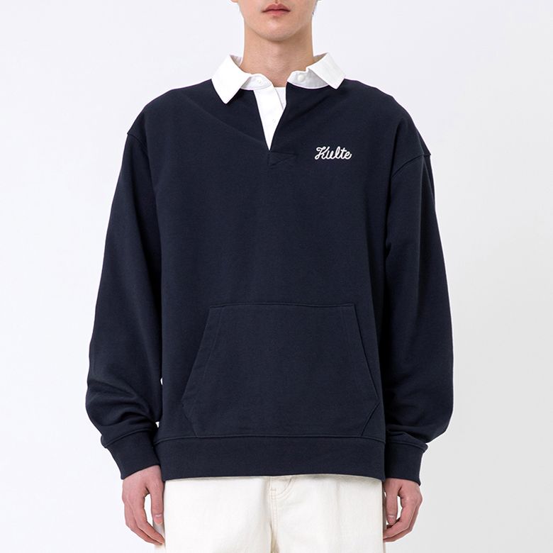 SCRIPT RUGBY CREWNECK 다크네이비
