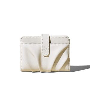 도우 콤팩트 명함 지폐 여성가죽카드지갑 크림화이트