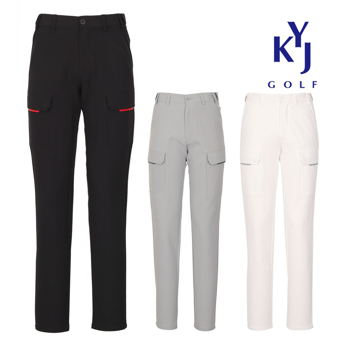 김영주 골프(KIM YOUNG JOO GOLF) 봄가을 스트레치 스판 카고 남성 골프 바지 KNSMSL31