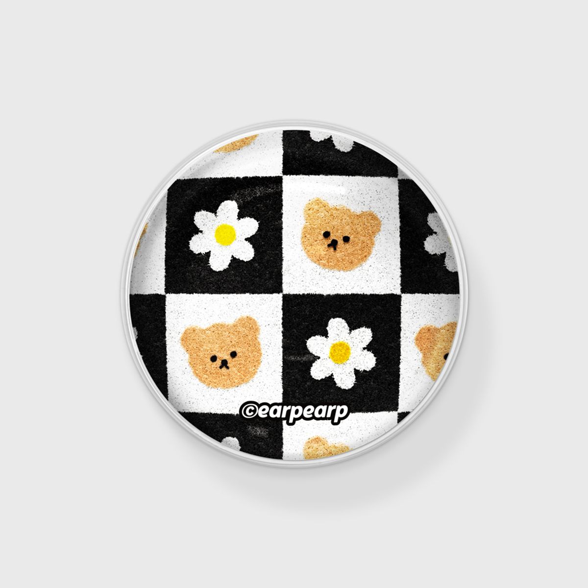 어프어프(EARPEARP) CHECKER BOARD FLOWER MERRY-BLACK(구슬톡)