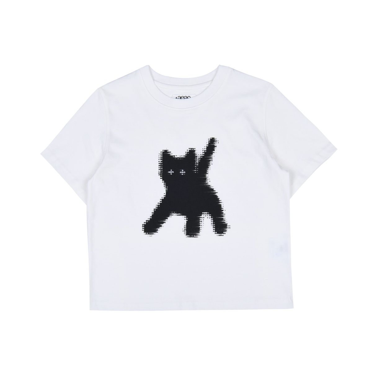 에이이에이이(AEAE) FLASHED CATS EYE CROP T-SHIRTS [White]