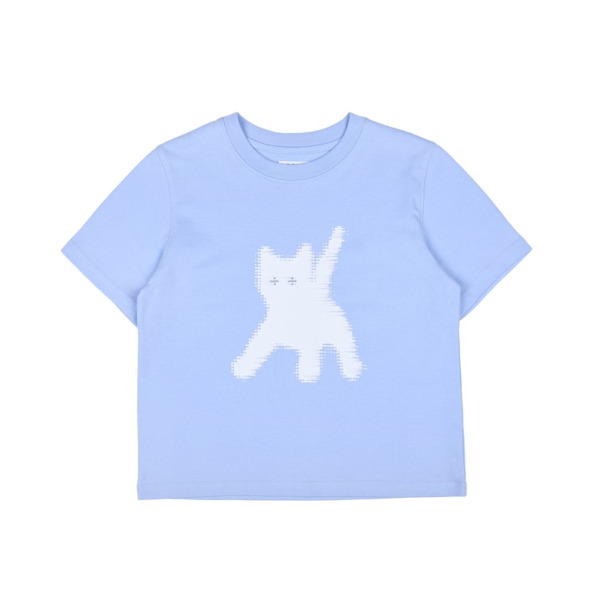 에이이에이이(AEAE) FLASHED CATS EYE CROP T-SHIRTS [Skyblue]