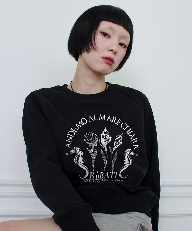Shell Flower Sweatshirt (BLACK)