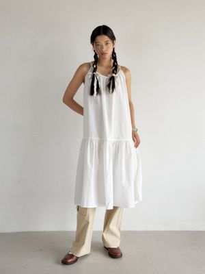 SIDE SLIT DRESS_WHITE