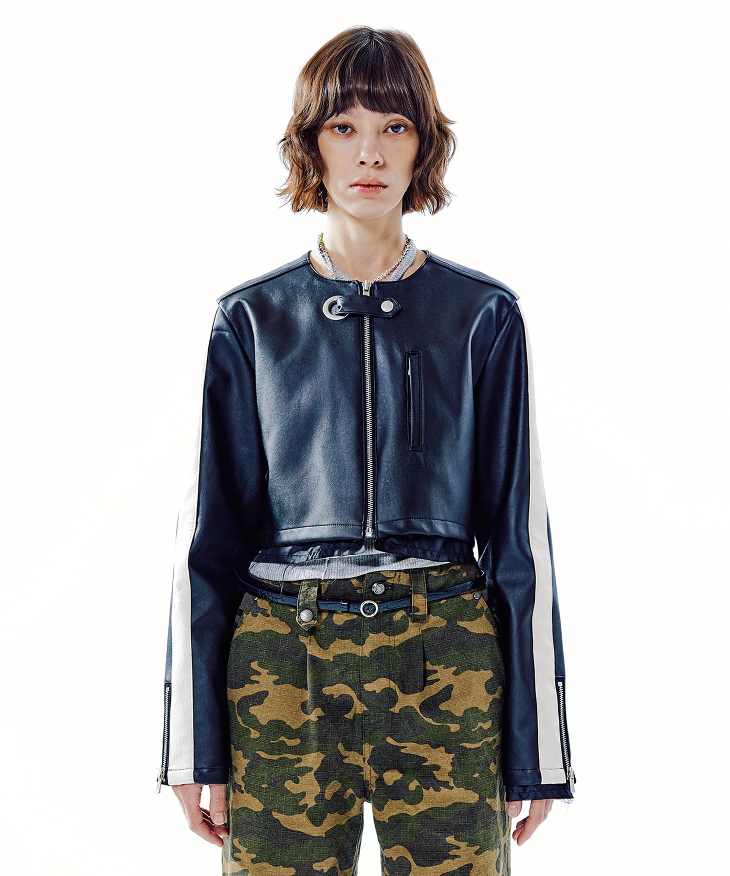 MUSINSA公式 | DEBBY UPPER KARINE FAUX LEATHER BIKER JACKET_BLACK