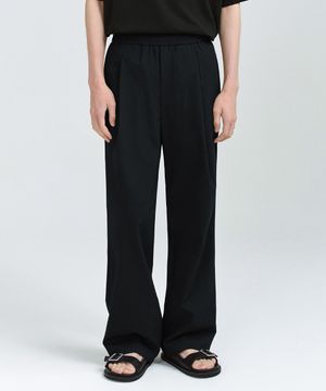 [쿨탠다드] 원 턱 와이드 밴딩 슬랙스 [블랙]