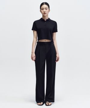 [쿨탠다드] 우먼즈 세미 벌룬 히든 밴딩 슬랙스 [블랙]