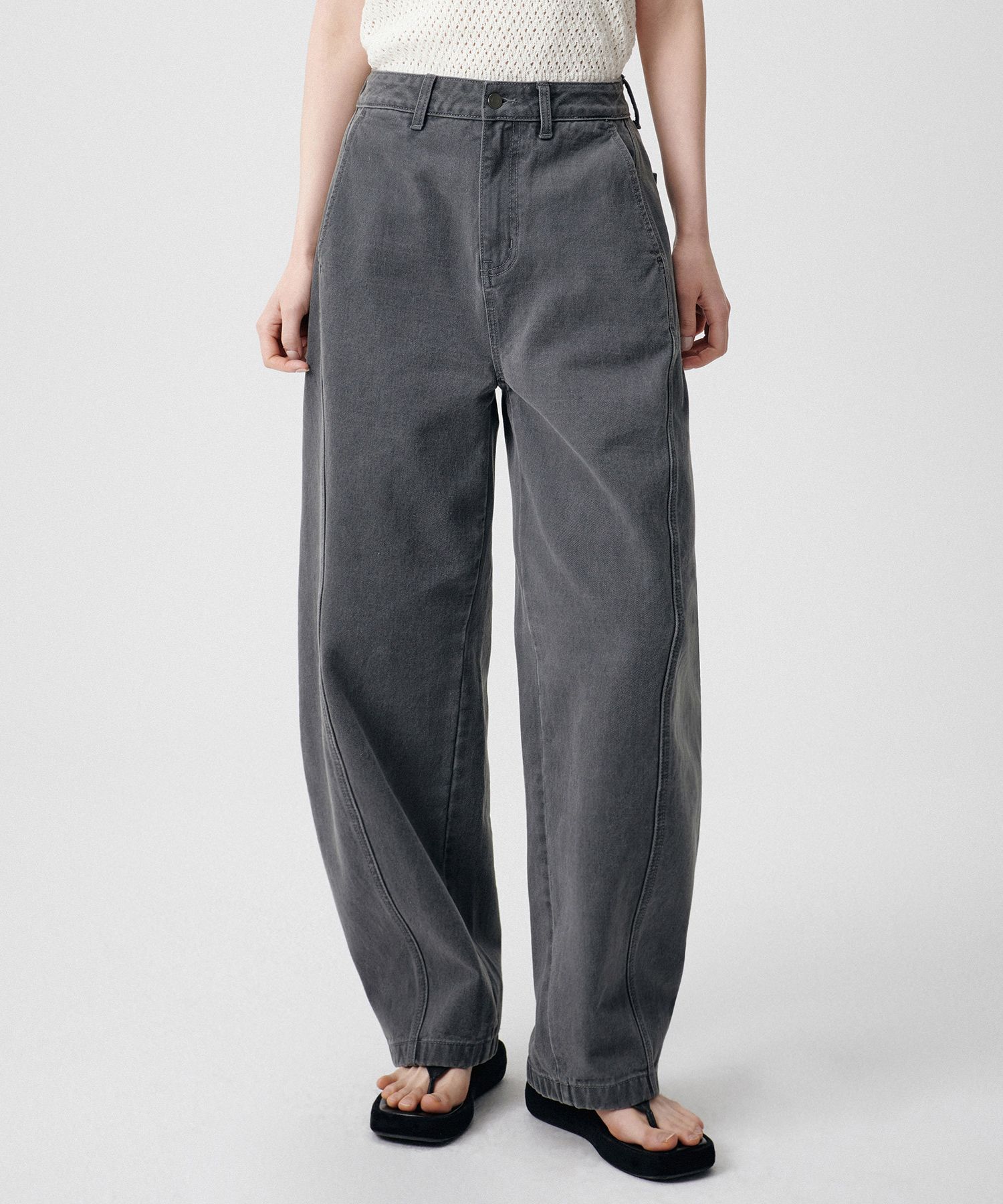 ★MUSINSA STANDARD★ Twisted Semi Balloon Denim Pants Deep I MUSINSA | MUSINSA STANDARD WOMAN Women's Twist Semi-Balloon