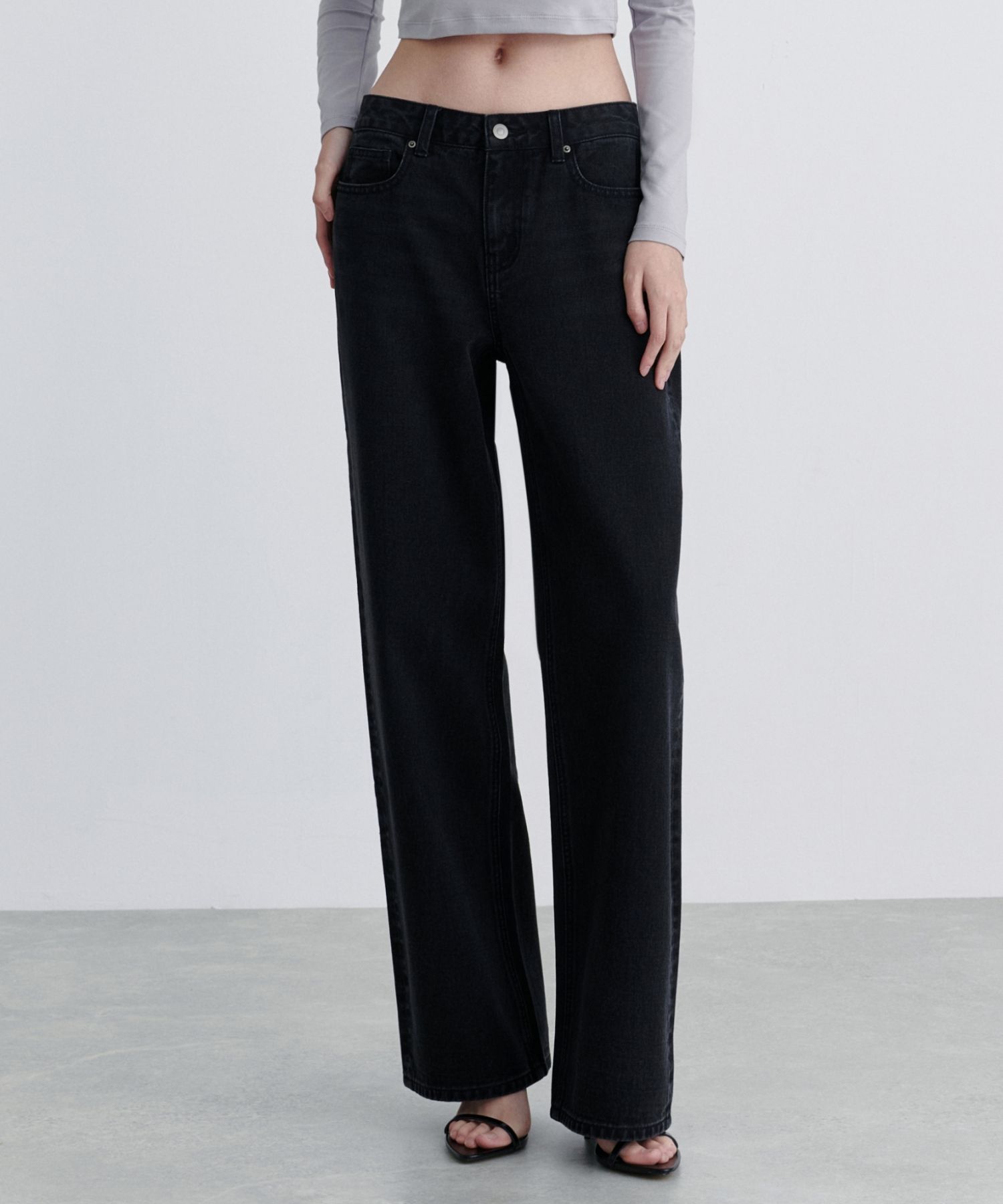 ★MUSINSA STANDARD★ Denim Wide Carpenter Pants Washed Black MUSINSA | MUSINSA STANDARD Denim Wide Carpenter Pants