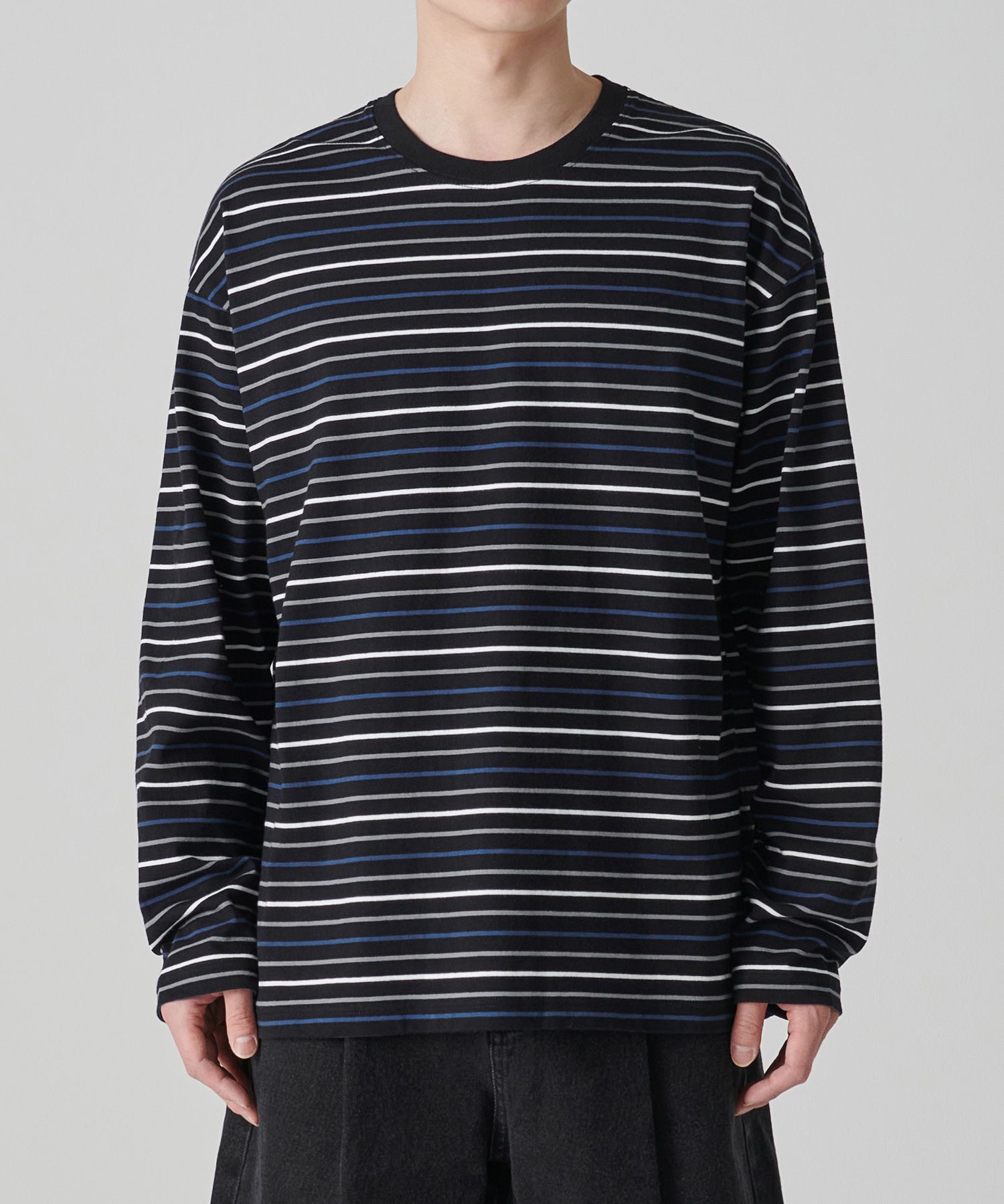 MUSINSA | MUSINSA STANDARD Multi Stripe Relaxed Long Sleeve