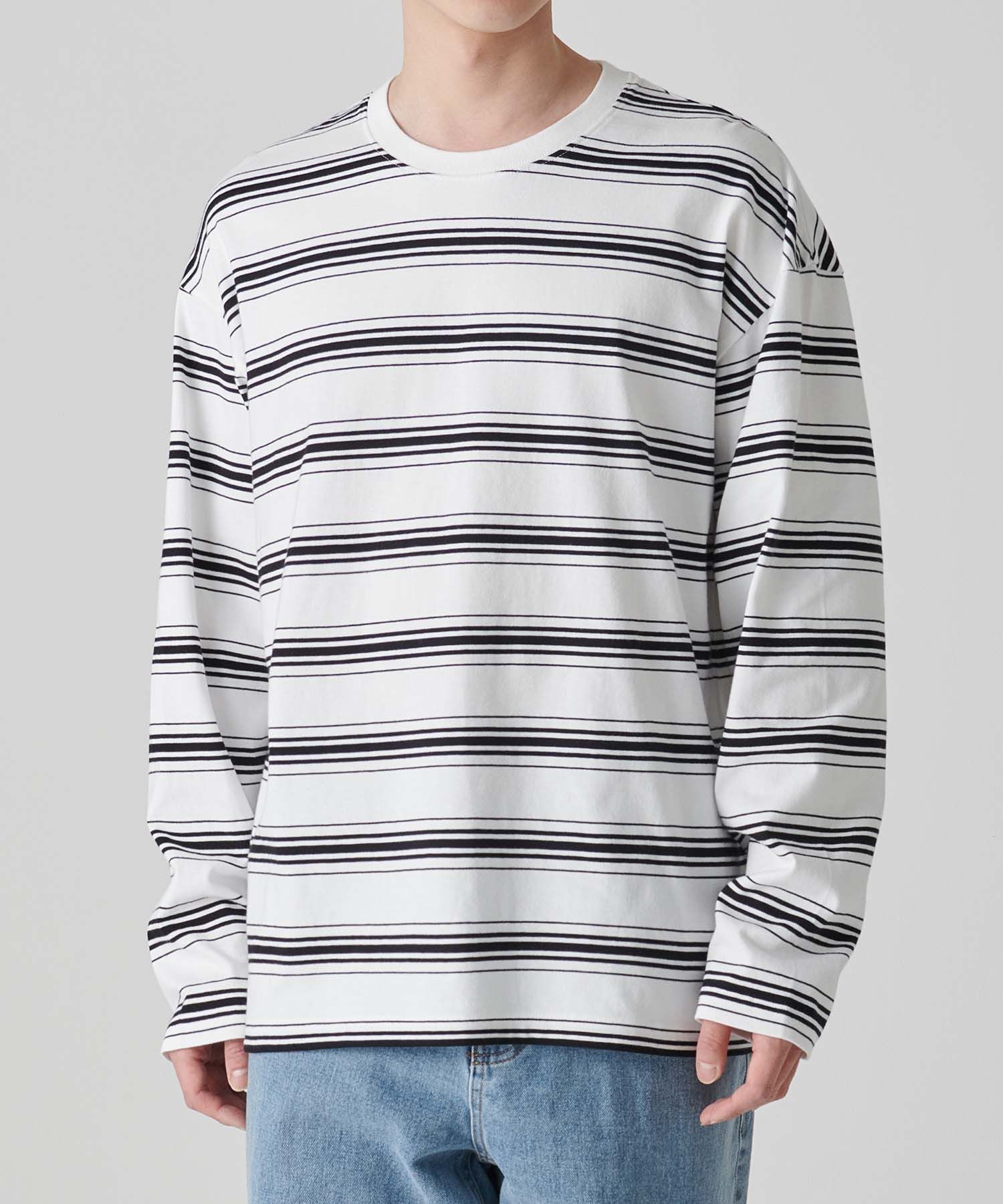 Tシャツ・カットソー *MUSINSA STANDARD* Striped relaxed crew neck long sleeve t-s MUSINSA | MUSINSA STANDARD Stripe Relaxed Crew Neck Long