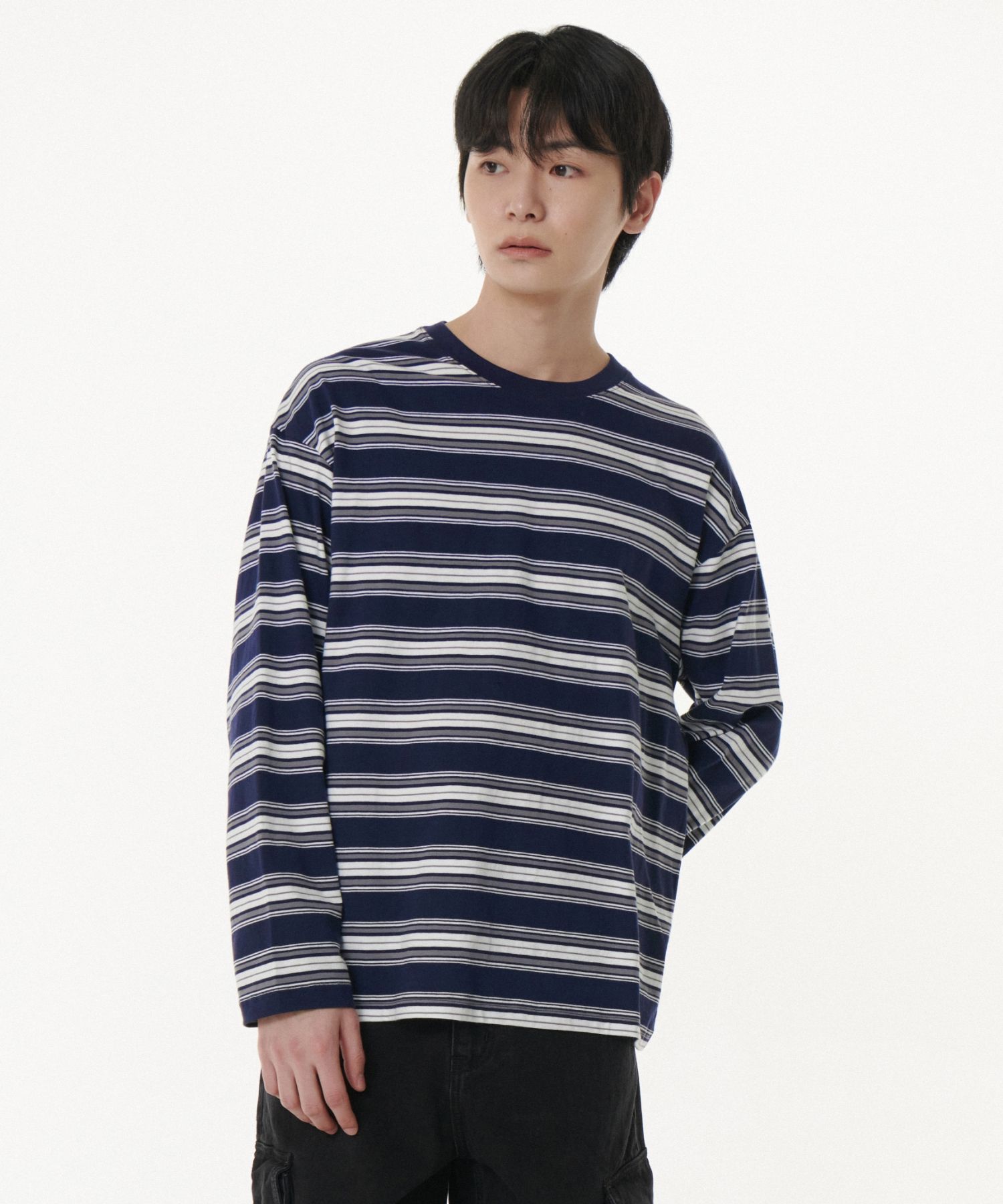 Tシャツ・カットソー *MUSINSA STANDARD* Striped relaxed crew neck long sleeve t-s MUSINSA | MUSINSA STANDARD Stripe Relaxed Crew Neck Long