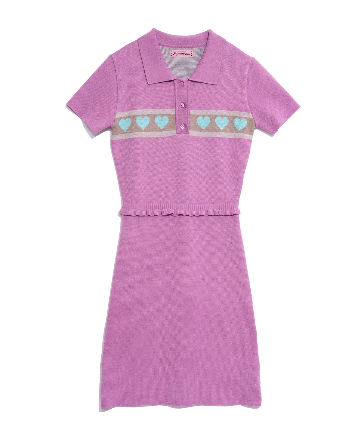 하이스쿨디스코(HIGH SCHOOL DISCO) HEART RUFFLE KNIT OPS_PINK