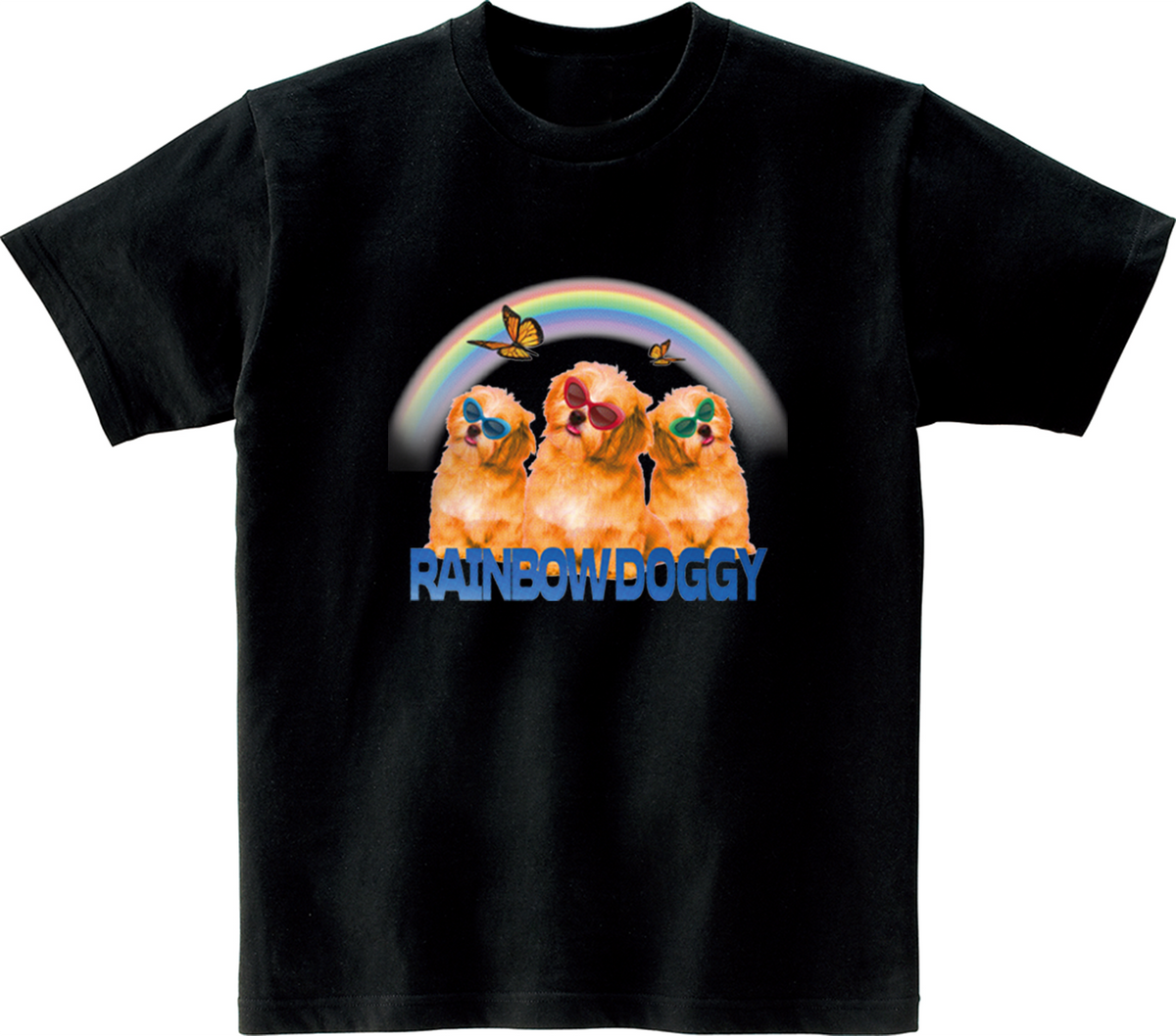 어썸어스(AWESOMEUS) (23SS)Rainbow Doggy 반팔 티셔츠 블랙