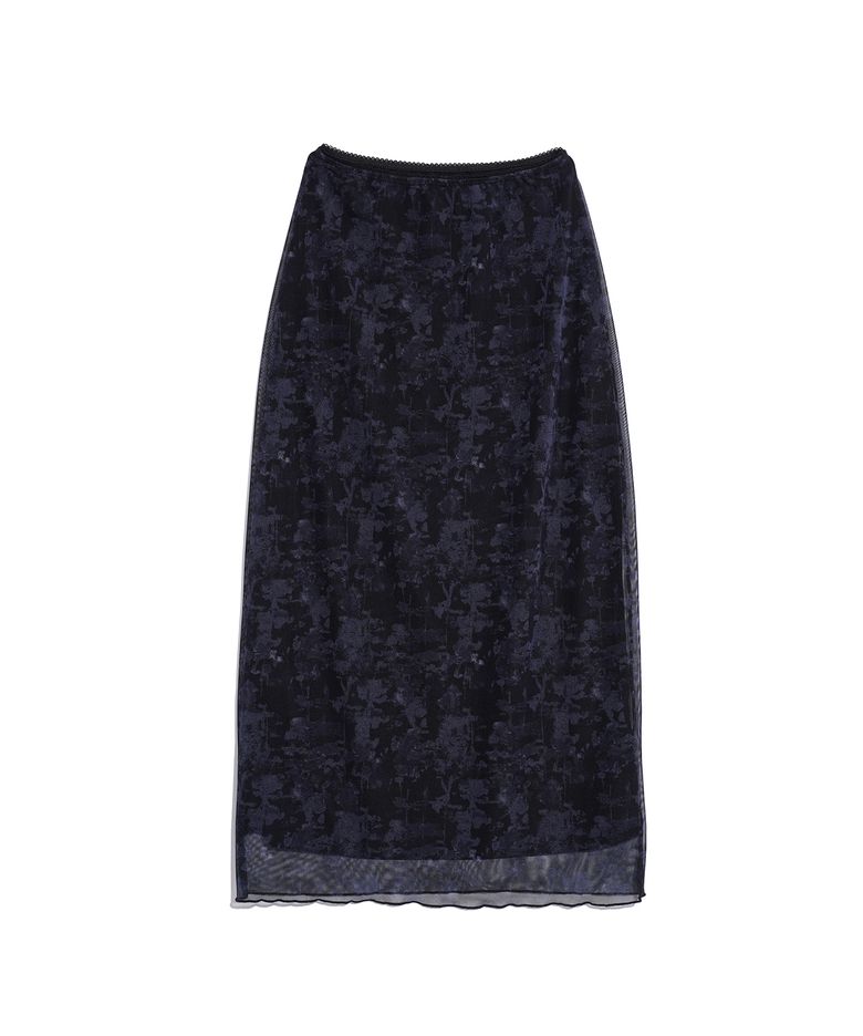 FOG LONG MESH SKIRT_DEEP BLUE