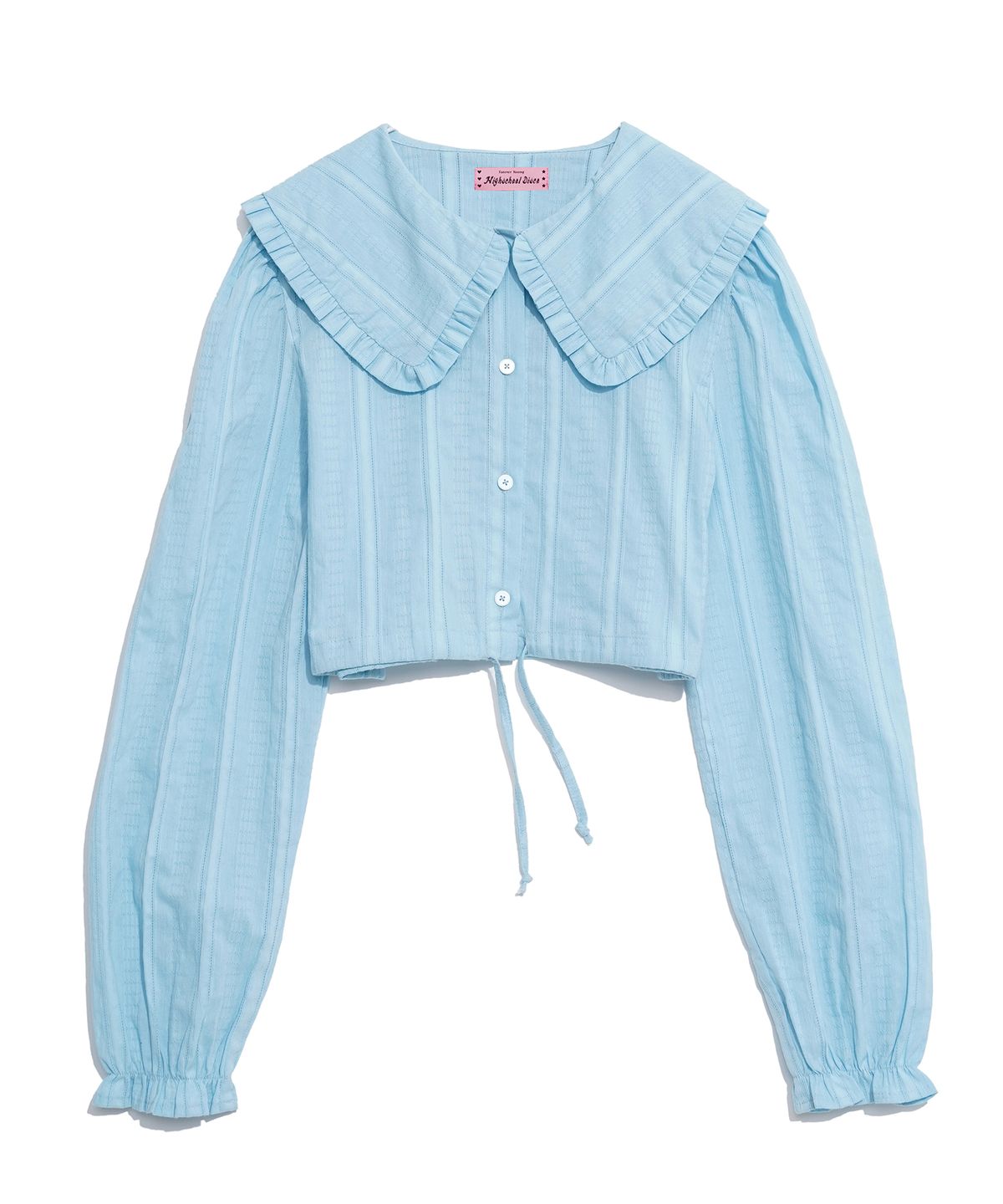 하이스쿨디스코(HIGH SCHOOL DISCO) RUFFLE COLLAR BLOUSE_SKY BLUE