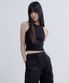 우먼즈 레이서 백 크롭 탱크 탑 [블랙]