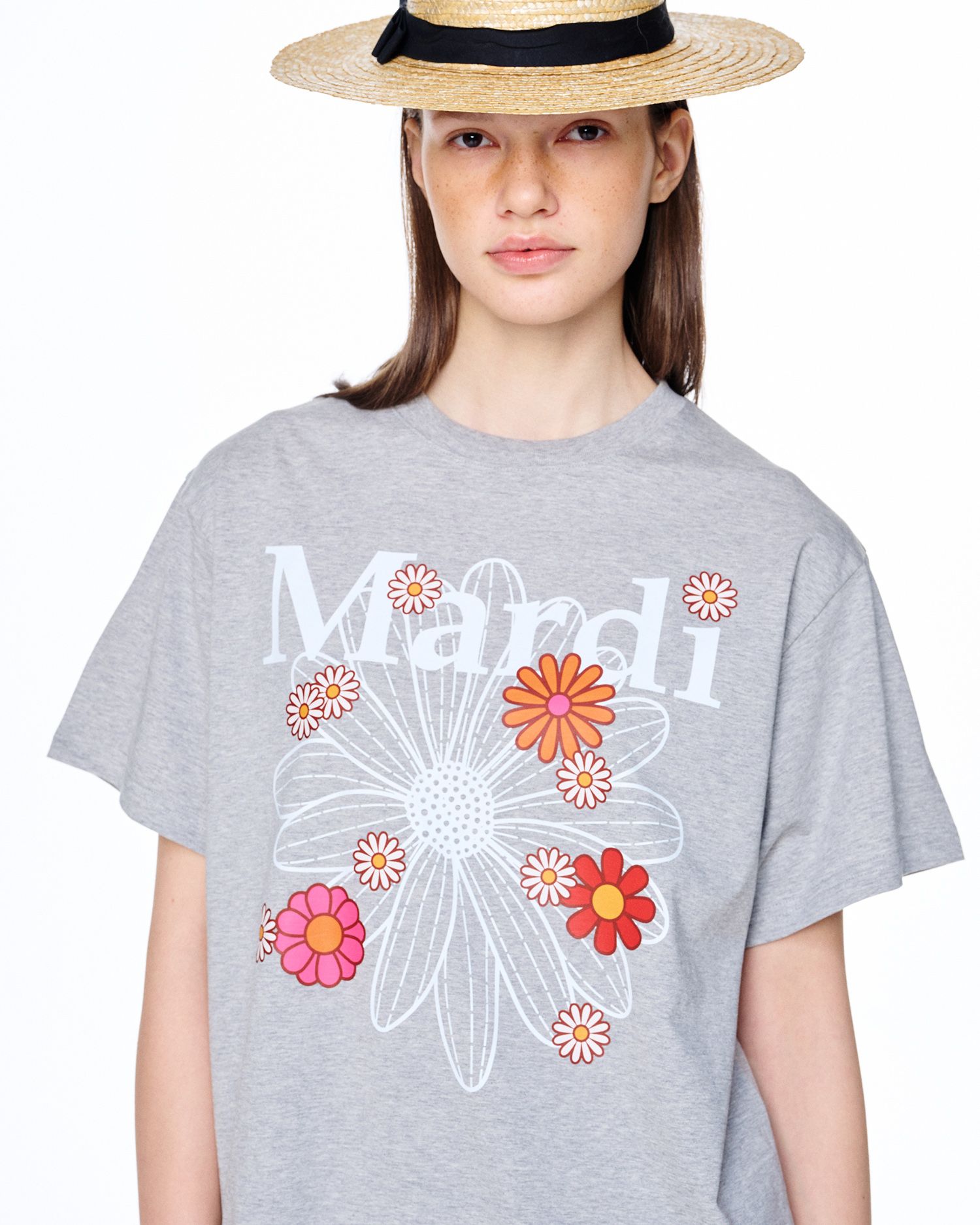 MUSINSA | MARDI MERCREDI TSHIRT FLOWERMARDI BLOSSOM_GREY WHITE