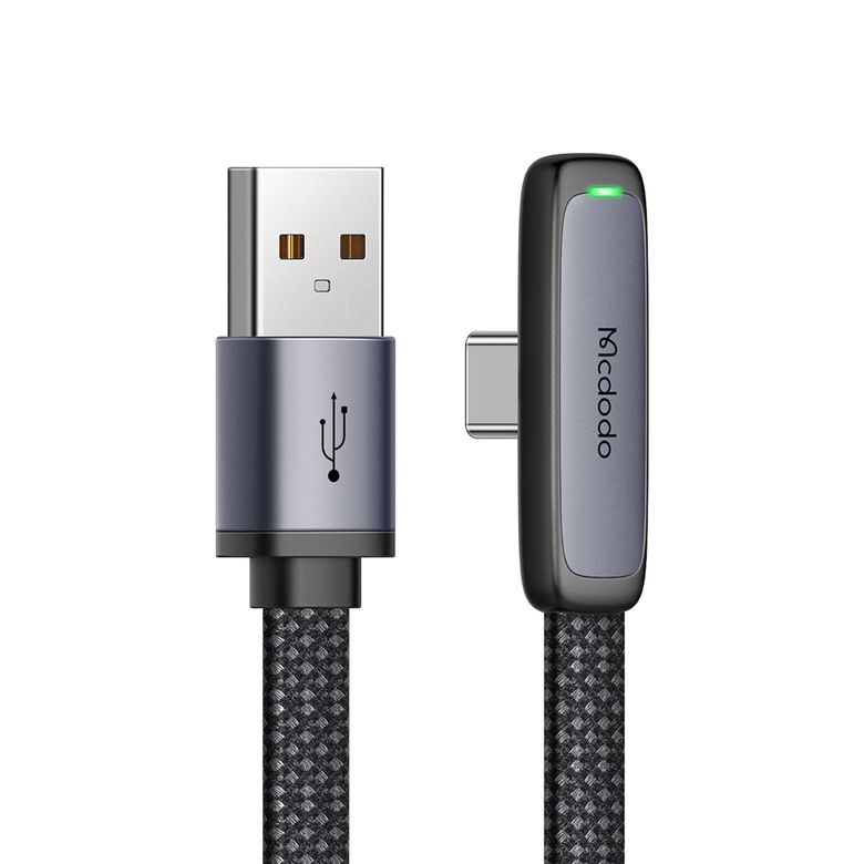 TR 90도 라이트 USB-A to C타입 고속충전 케이블 CA334