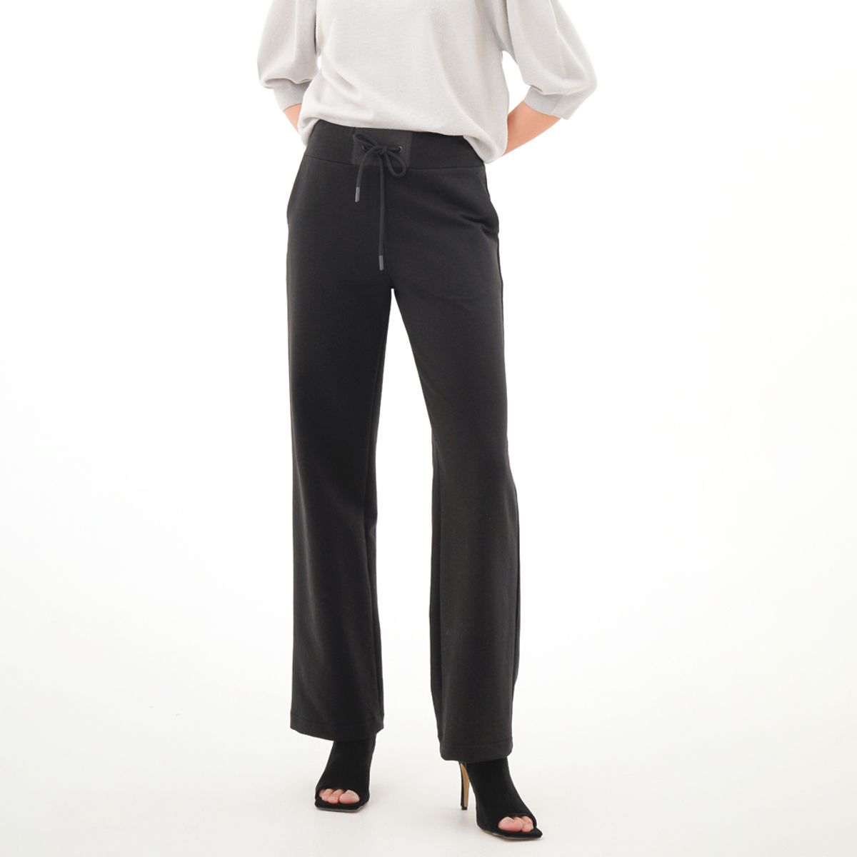 아쿠드(ACUD) Bending Jersey Semi Wide Pants _Black