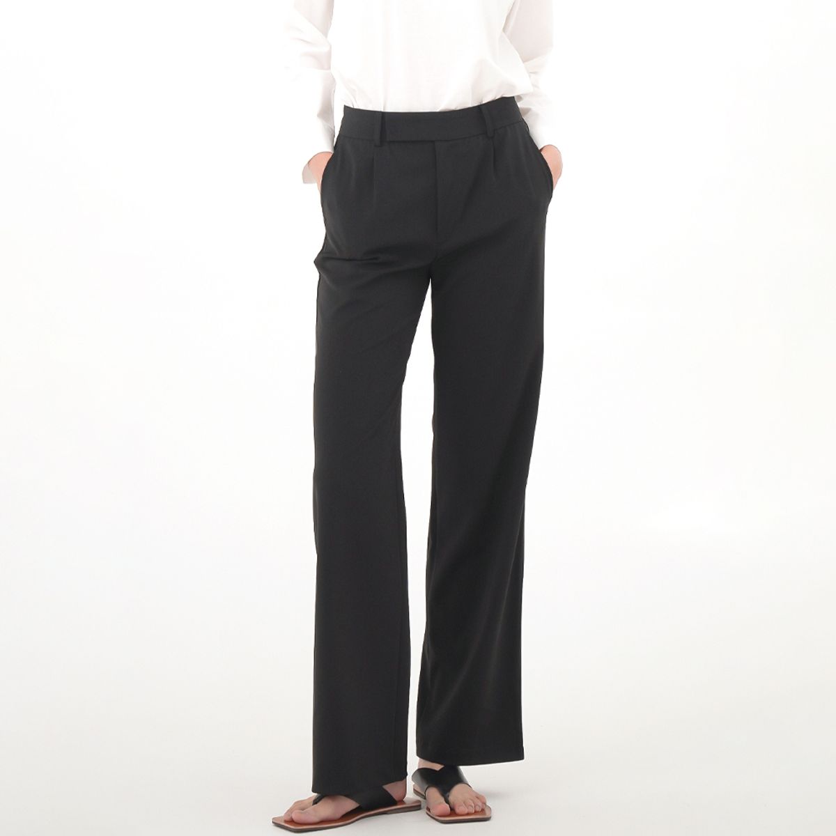 아쿠드(ACUD) Light Semi Wide Slacks _Black