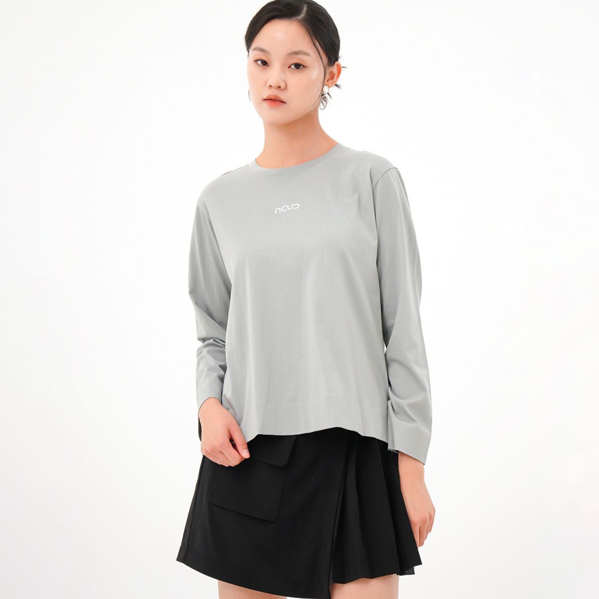 아쿠드(ACUD) Long Sleeve Logo T-shirt _MT.Grey